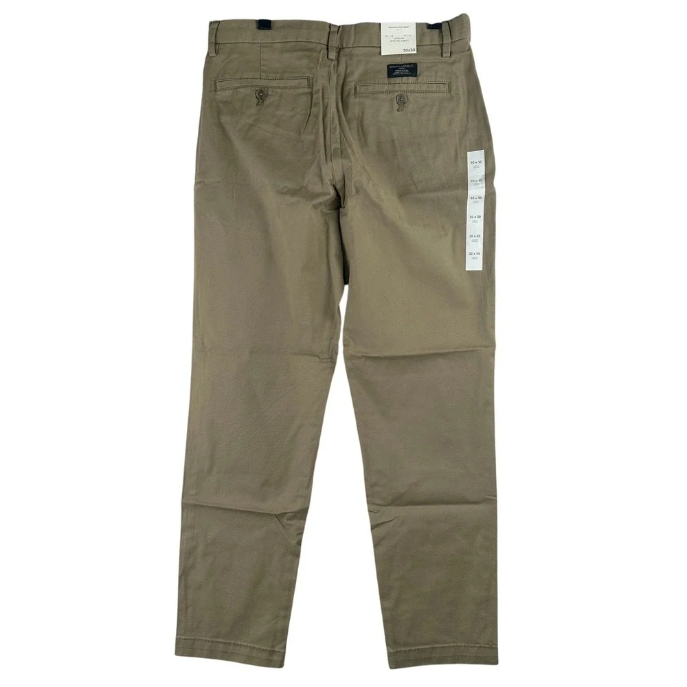 Banana Republic Lived-In Athletic Chino Pants Mens 30x30 Khaki Stretch Casual